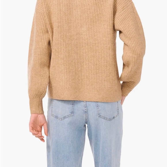 NWT | Nordstrom | L | Half zip colorbock sweater | latte heather - Picture 4 of 10